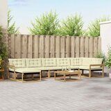  Set vanjskih sofa 8 kom. Bijela i krem Čvrsto drvo akacije | shoptok.hr