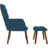  Stolica za opuštanje sa osloncem za noge plava baršunasta | shoptok.hr