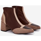 Boto Women's ankle boots with chunky heel with zipper brown Delvane Cijene