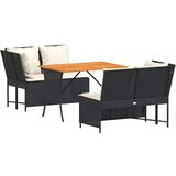 Maison Chic Seti vrtnega pohištva - Vrtna garnitura - Vrtni pohištvo set 3-delna z blazinami črn poli ratan, (21811223) | Shoptok.si
