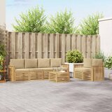  Set vanjskih sofa 7 kom. Bijela i bež Poliester 59 x 59 x 37 cm | shoptok.hr