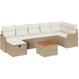 vidaXL Set od 8 komada sofa za vrt s jastučićima Bež poli ratan, Kauč za vrt s jastučićima za 2 osobe Bež poli ratan | shoptok.hr