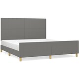 Maison Chic Posteljni okvir - Dvoposteljna postelja - Zakonska postelja brez vzmetnice temno siv 160x200 cm blago-J4386, (21767815) Cene
