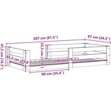 vidaXL Posteljni okvir brez vzmetnice bel 80x200 cm trdna borovina | Shoptok.si