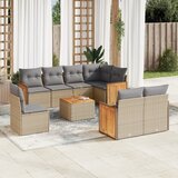  9-dijelni set vrtnih sofa s jastucima bež od poliratana 62 x 62 x 69 cm | Shoptok.si