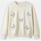Sinsay Crewneck majica s pamukom i našivcima u obliku leptira | shoptok.hr