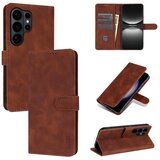 SUNSKY Eleganten ovitek etui iz umetnega usnja za Samsung S26 Ultra, Rjav u