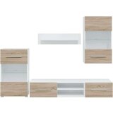 TV jedinice od 5 dijelova s LED rasvjetom od drva sonoma hrast | shoptok.hr