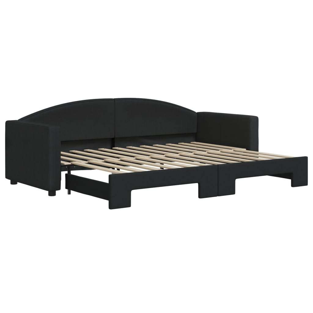 vidaXL Izvlečna dnevna postelja temno črna 80x200 cm blago | Shoptok.si