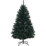  Umjetno božićno drvce tamnozeleno s kuglicom 150 cm - Tamnozelena Ø 80 x 150 cm s 150 LED dioda i srebrnim kuglicama | shoptok.hr