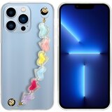 Cadorabo Ohišje, združljiv z Appleom v prozornih s pisanimi srci - zaščitni pokrov iz fleksibilnega silikona TPU z zapestno verigo, (20592680) | Shoptok.si