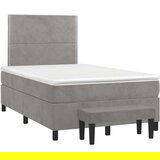 Box spring krevet s madracem svjetlosivi 120x200 cm baršunasti | shoptok.hr