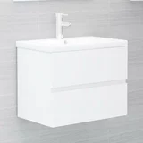 Ormarić Omarica za umivalnik z vgradnim umivalnikom visok sijaj bela, (20716571)