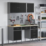  Radni ormar s ladicama 8 kom. Crna Inženjerska drva i čelik | shoptok.hr