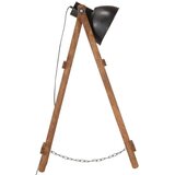 3 Stoječe svetilke 3 kosi črne E27 trden mangov les | Shoptok.si