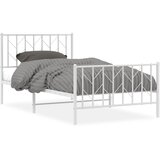  Metalni okvir kreveta s uzglavljem i podnožjem bijeli 100x190cm | Eponuda.com
