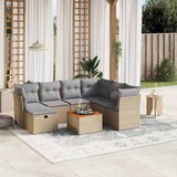  8-dijelni set vrtnih sofa s jastucima bež od poliratana | shoptok.hr
