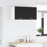 Viseći ormarić s pohranom Crni hrast i bijela 40 x 31 x 40 cm | shoptok.hr