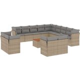  14-dijelni set vrtnih sofa s jastucima poliratan Bež | shoptok.hr
