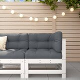 Maison Chic Vrtni kotni kavč - Zunanji kavč bela trdna borovina, (22040864) | Shoptok.si
