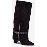 Boto Women's Heeled Boots with Decorative Strap Black Jolivine | Shoptok.si