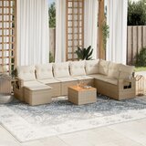 Maison Chic Seti vrtnega pohištva - Vrtna garnitura 9-delna z blazinami bež poli ratan, (21796109) | Shoptok.si