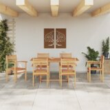 vidaXL Vrtni set za objed 7 pcs Smeđa | shoptok.hr
