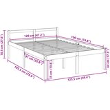  Krevet za starije osobe 120x190 cm mali bračni masivna borovina | shoptok.hr
