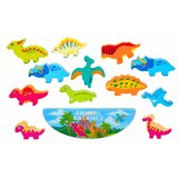  s drvenim blokovima s dinosaurskim tornjem, 12 dijelova, igra spretnosti i ravnoteže. | shoptok.hr