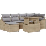  Set vrtne sofe Set od 7 Bež Siva Ratan Poliester | shoptok.hr