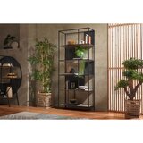 XORA regal 76/180/33 cm črna, barve hrasta | Shoptok.si