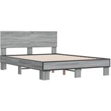  Okvir kreveta boja hrasta 120x200 cm konstruirano drvo i metal Siva 120 x 200 cm | shoptok.hr