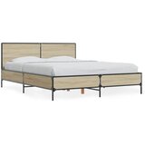  Okvir kreveta boja hrasta 120x200 cm konstruirano drvo i metal | shoptok.hr