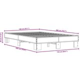 vidaXL Posteljni okvir siva sonoma 140x200 cm inž. les in kovina | Shoptok.si