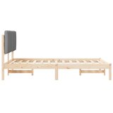  Krevetni okvir s tapiciranim uzglavljem - Prirodna i svjetlosiva 120 x 200 cm | shoptok.hr