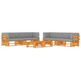 The Living Store Sedežna garnitura iz palet 6-delna medeno rjava borovina - Sedežna Garnitura Iz Palet, (21425141) | Shoptok.si