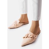 Gemre Beige Elegant Mules with Chain Patenaude Cene