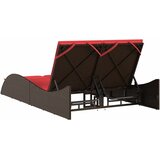 Ležaljka za sunčanje s jastucima smeđa 114x205x73 cm poli ratan | Eponuda.com