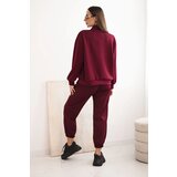 Kesi Włoski Women's set made of viscose with a button-up blouse and pants plum | Shoptok.si