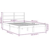  Okvir za krevet od masivnog drva 135 x 190 cm bračni | shoptok.hr
