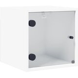  Noćni ormarić sa staklenim vratima bijeli 35 x 37 x 35 cm | shoptok.hr