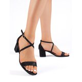 Shelvt Glittery black heeled sandals | Shoptok.si
