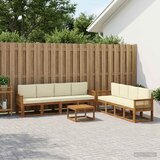  Set vanjskih sofa 9 pcs Prirodna i krem Poliester | shoptok.hr