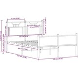 vidaXL Posteljni okvir brez vzmetnice hrast 120x200 cm inženirski les | Shoptok.si