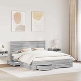  Okvir za krevet s uzglavljem Siva Sonoma 160 x 200 cm | shoptok.hr