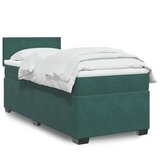 vidaXL Box spring postelja z vzmetnico temno zelena 90x200 cm žamet Cene