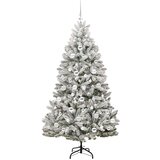 vidaXL Umestno božično drevo Zelena in Bela 180 cm PVC in kovina | Shoptok.si