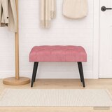 Klupa s gumbastim tkanjem Ružičasta 60 x 40 x 45 cm Baršun | Eponuda.com