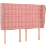  Uzglavlje s ušima ružičasto 147x23x118/128 cm baršunasto | shoptok.hr