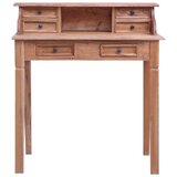  Pisaći stol s ladicama 90 x 50 x 101 cm masivno drvo mahagonija | shoptok.hr